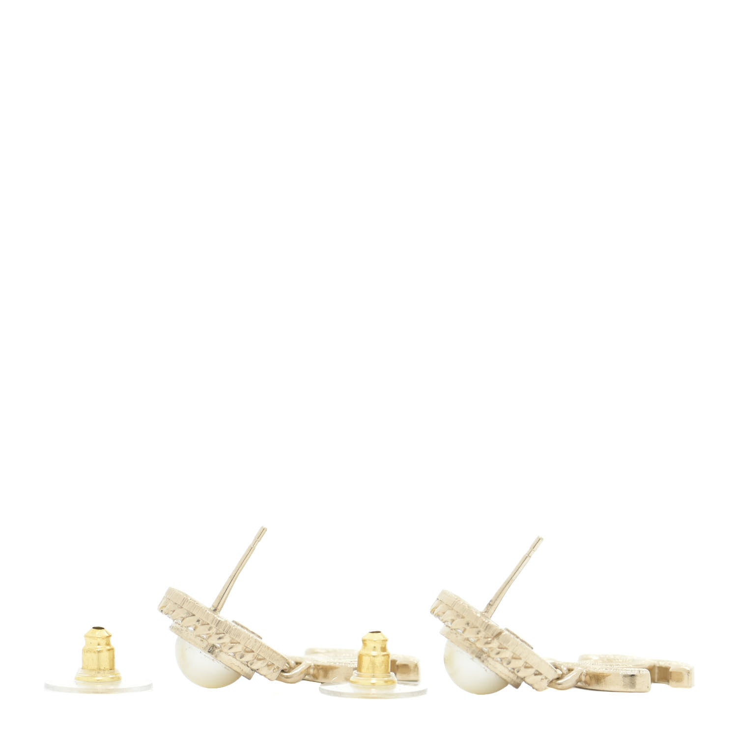 Chanel Crystal Pearl Bow-tiful CC Drop Earrings Gold 3 of 5