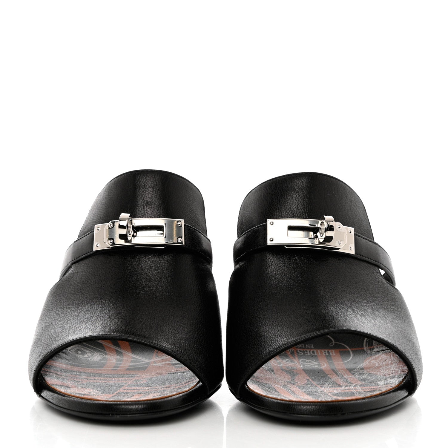 Hermes Goatskin Cute Sandals 38.5 Black 2 of 9
