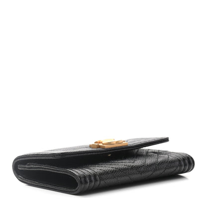 Chanel Caviar Chevron Quilted Boy Card Holder Wallet Black 3 of 7