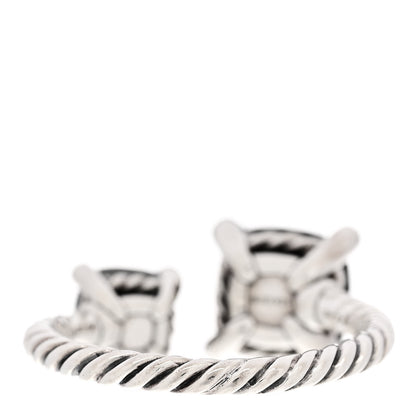 David Yurman Sterling Silver Diamond Black Onyx Hematine Chatelaine Bypass Ring 57 8 4 of 5