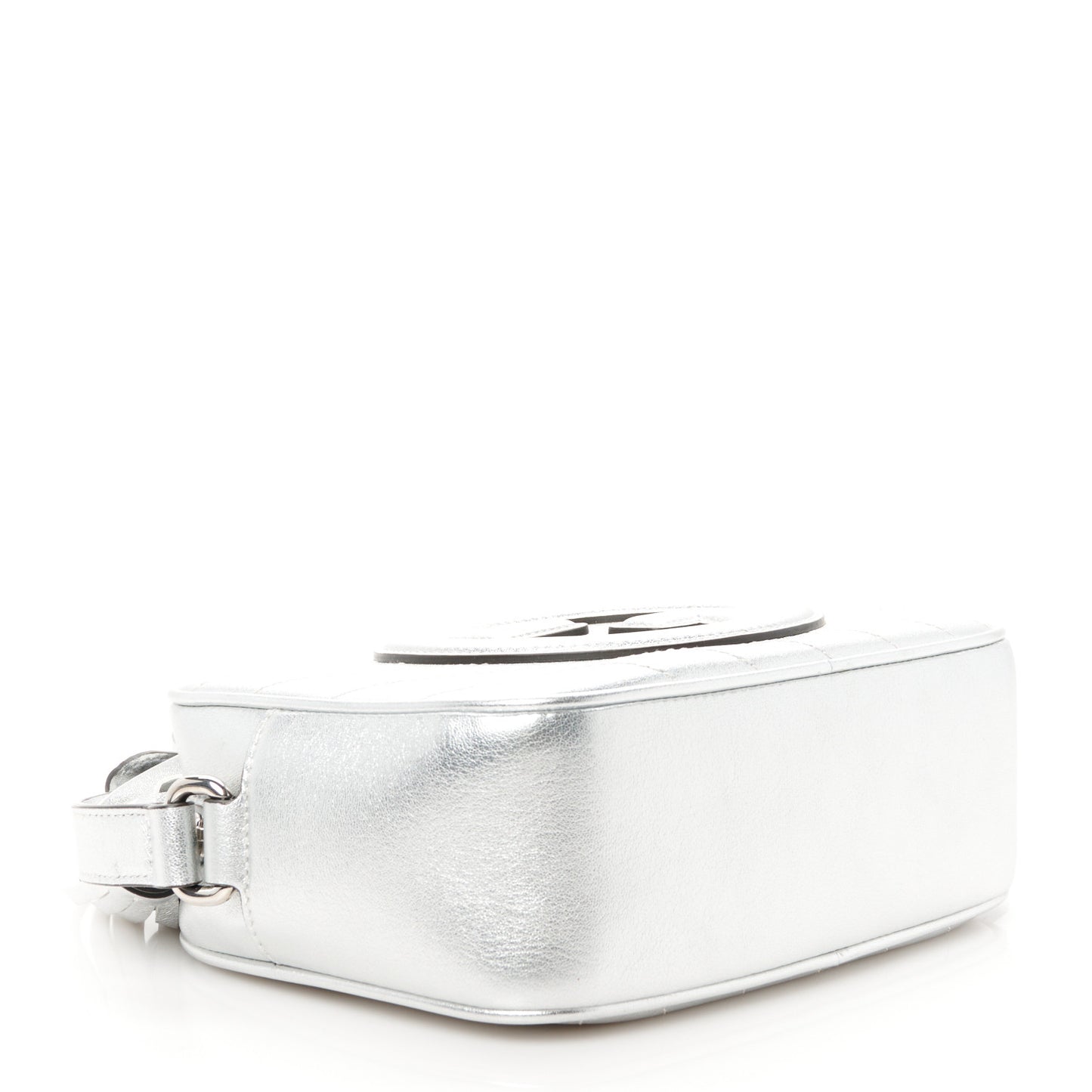 Metallic Sakai Be Green Calfskin Diagonal Stitched Small Blondie Shoulder Bag Silver