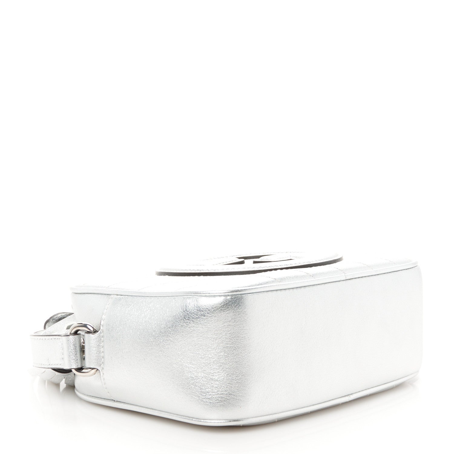 Gucci Metallic Sakai Be Green Calfskin Diagonal Stitched Small Blondie Shoulder Bag Silver 4 of 10