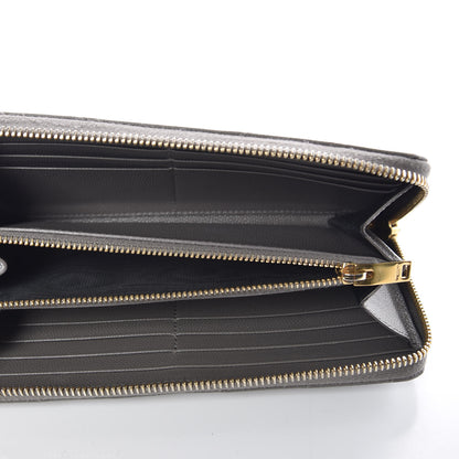 Saint Laurent Grain De Poudre Matelasse Chevron Monogram Zip Around Wallet Dark Anthracite 5 of 11