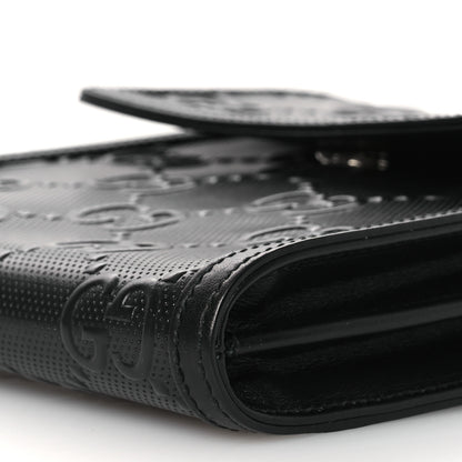 Gucci Calfskin GG Tennis Embossed Messenger Bag Black 18 of 21
