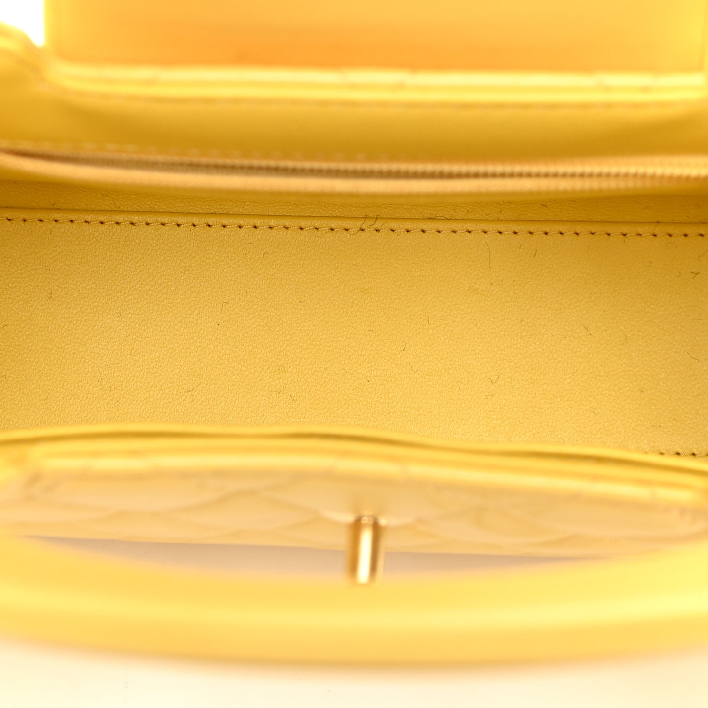 Shiny Aged Calfskin Quilted Nano Kelly Shopper Light Yellow
