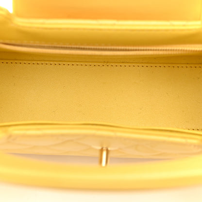 Chanel Shiny Aged Calfskin Quilted Nano Kelly Shopper Light Yellow 5 of 10