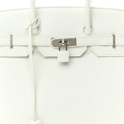 Hermes Taurillon Clemence Birkin 35 White 8 of 20