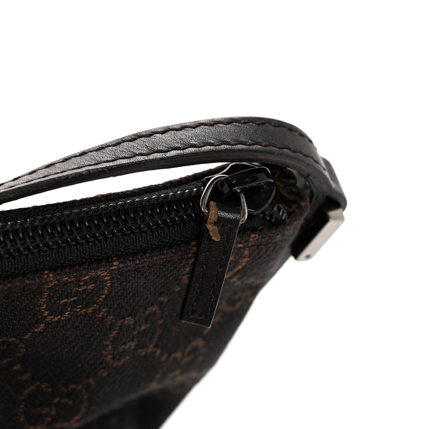Gucci Denim Monogram Boat Pochette Dark Brown 13 of 13