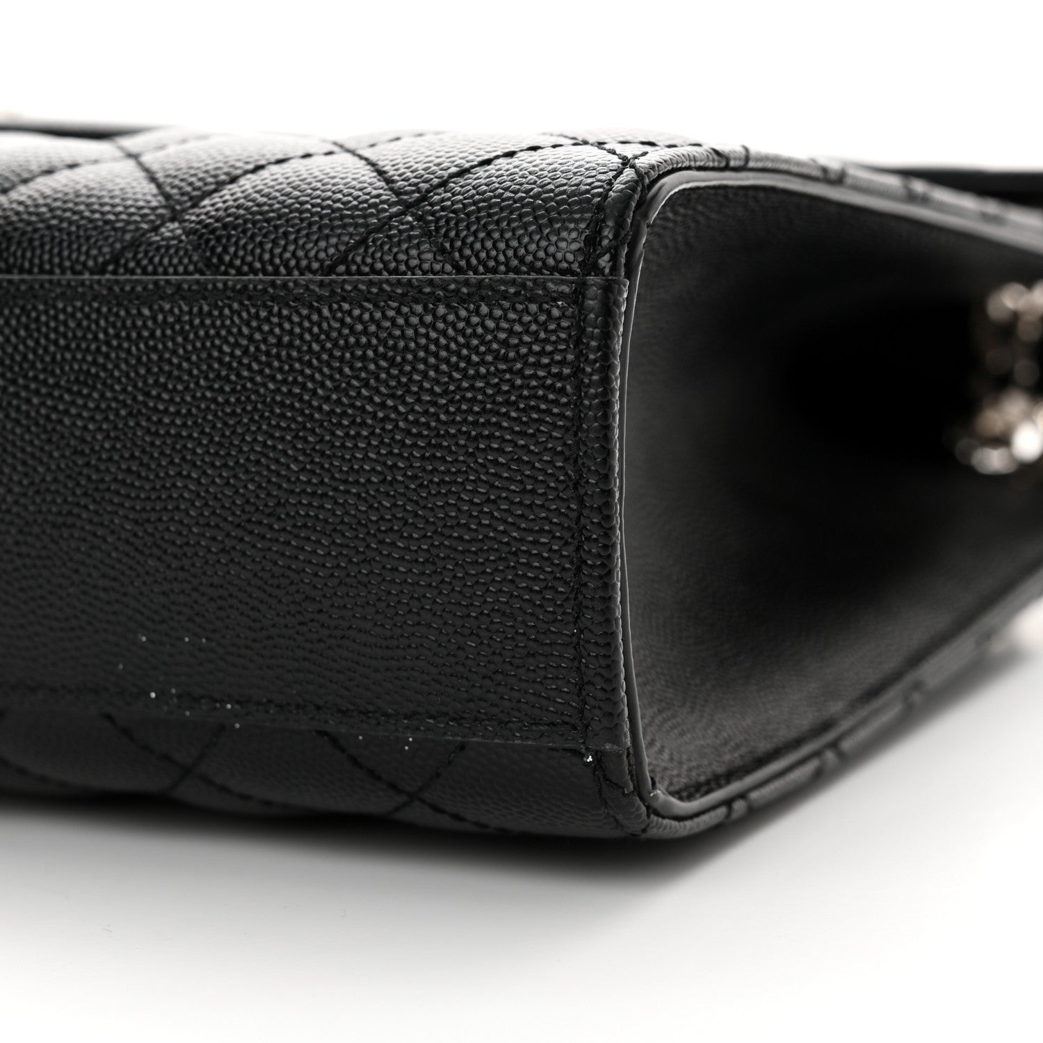 Saint Laurent Grain De Poudre Textured Mixed Matelasse Large Triquilt Monogram Satchel Black 10 of 12