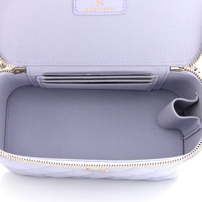 Chanel Lambskin Quilted Small Top Handle Vanity Case With Chain Light Purple 6 of 11