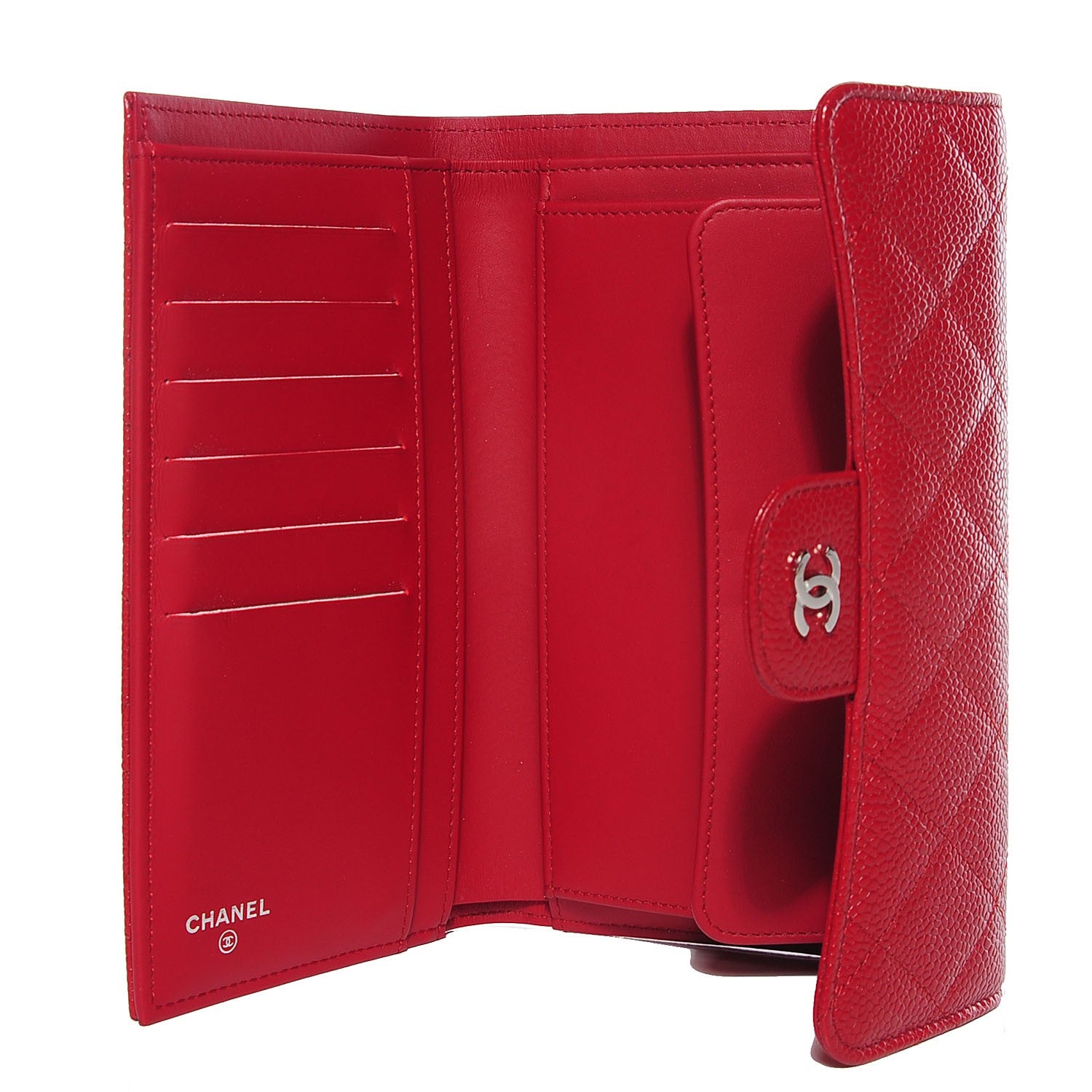 Chanel Caviar Quilted Large Flap Wallet Red 6 of 9