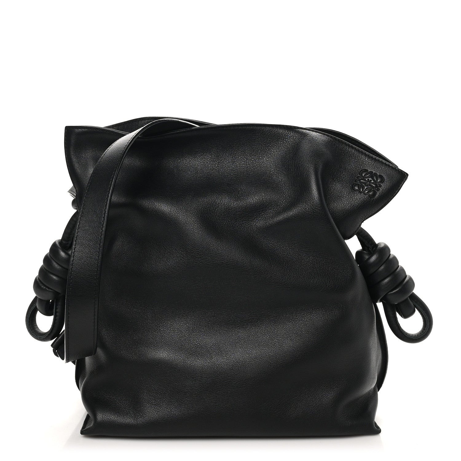 Loewe Calfskin Flamenco Knot Bag Black 1 of 9