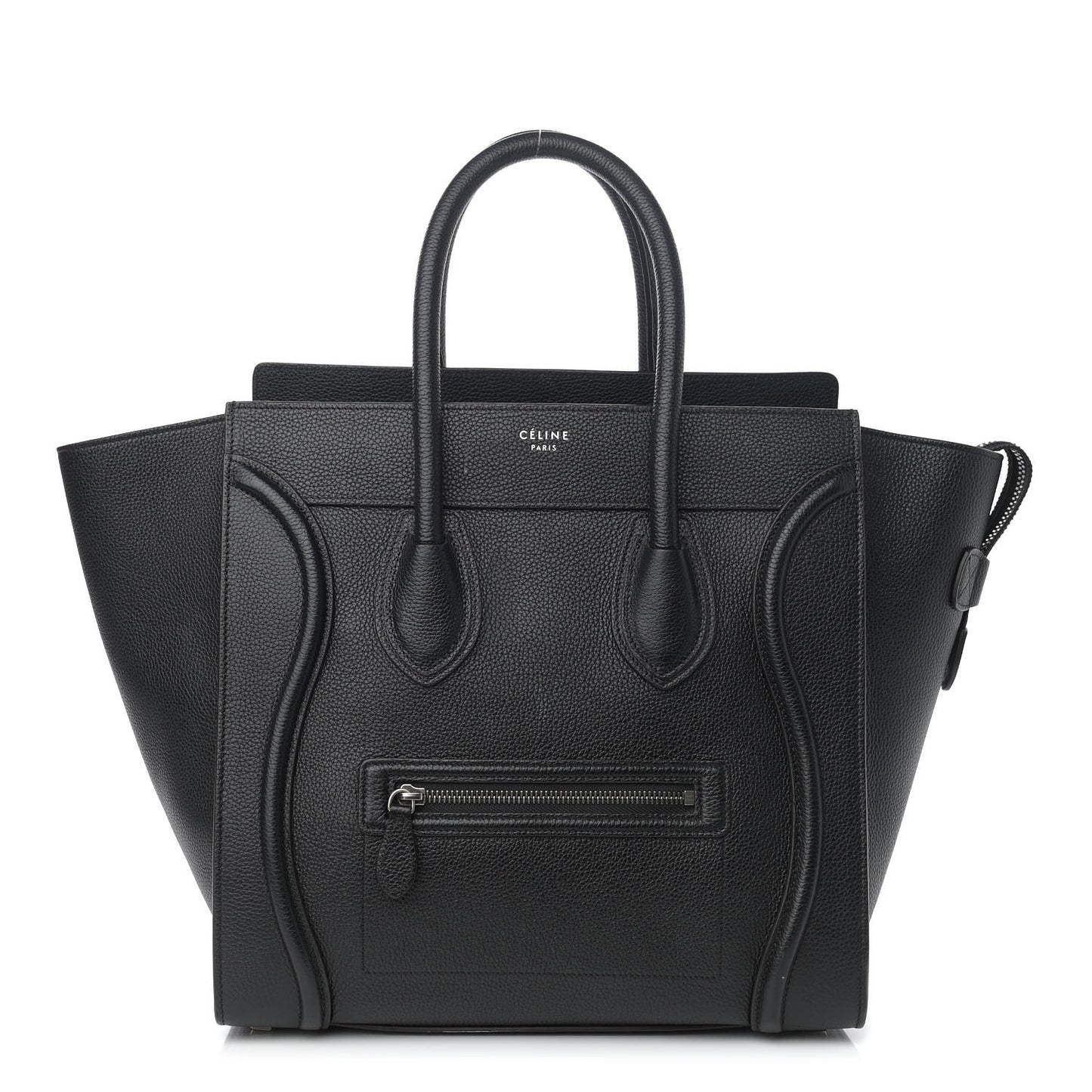 Drummed Calfskin Mini Luggage Black