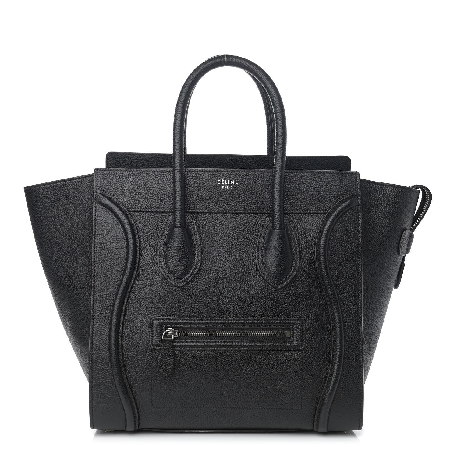 Celine Drummed Calfskin Mini Luggage Black 1 of 14