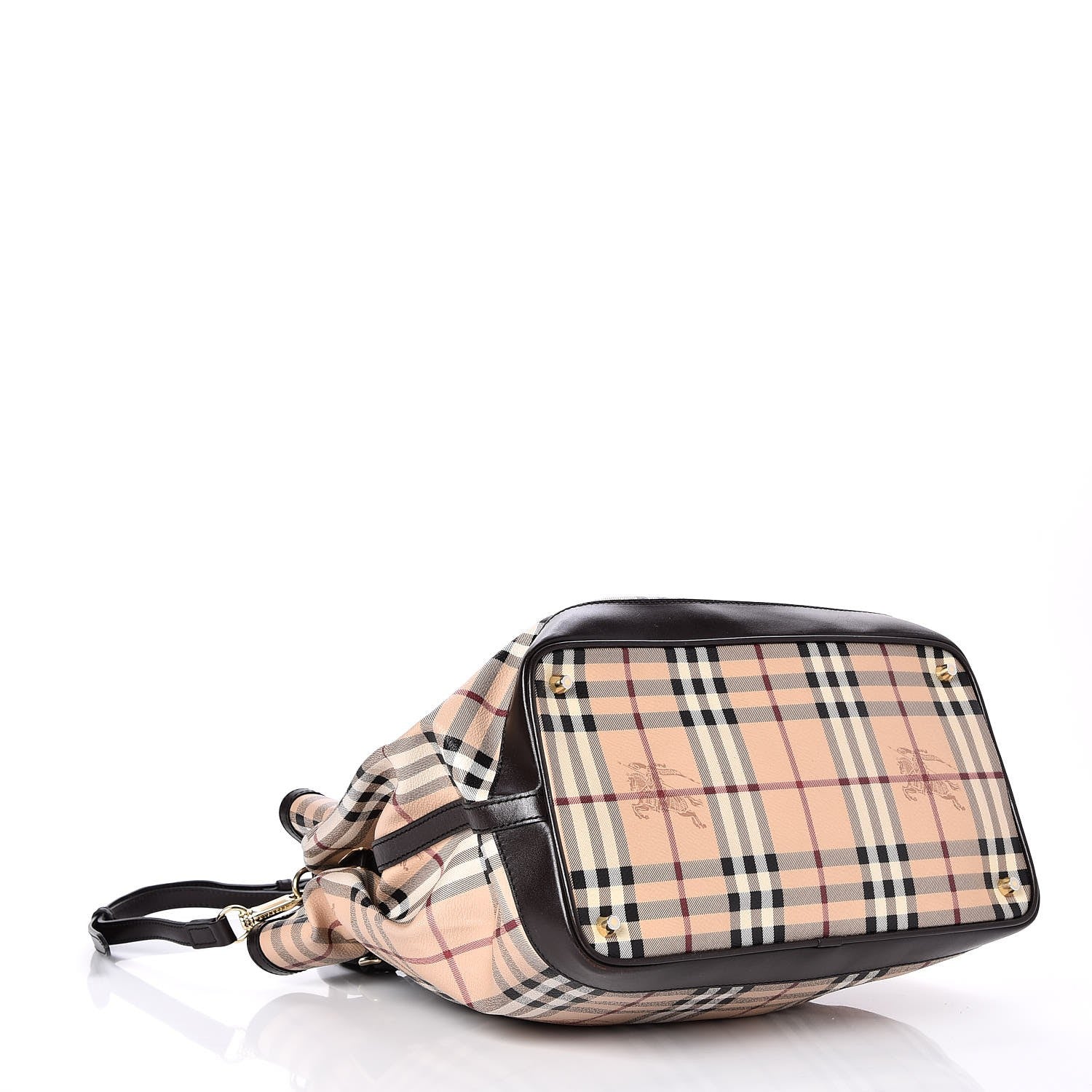 Burberry Haymarket Check Medium Golderton Tote Chocolate 4 of 8