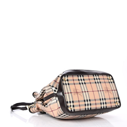Burberry Haymarket Check Medium Golderton Tote Chocolate 4 of 8