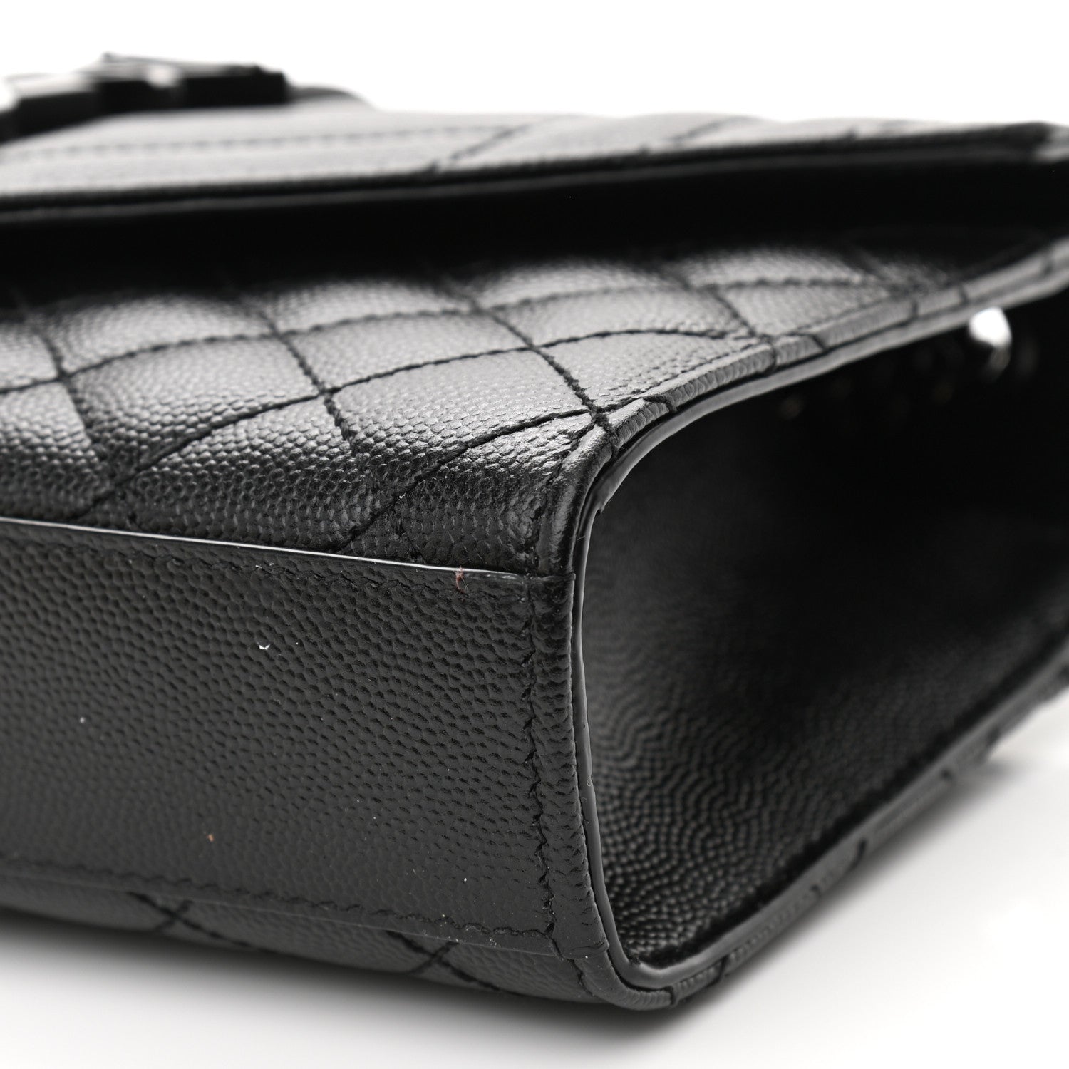 Saint Laurent Grain De Poudre Textured Mixed Matelasse Triquilt Small Monogram Satchel Black 10 of 14