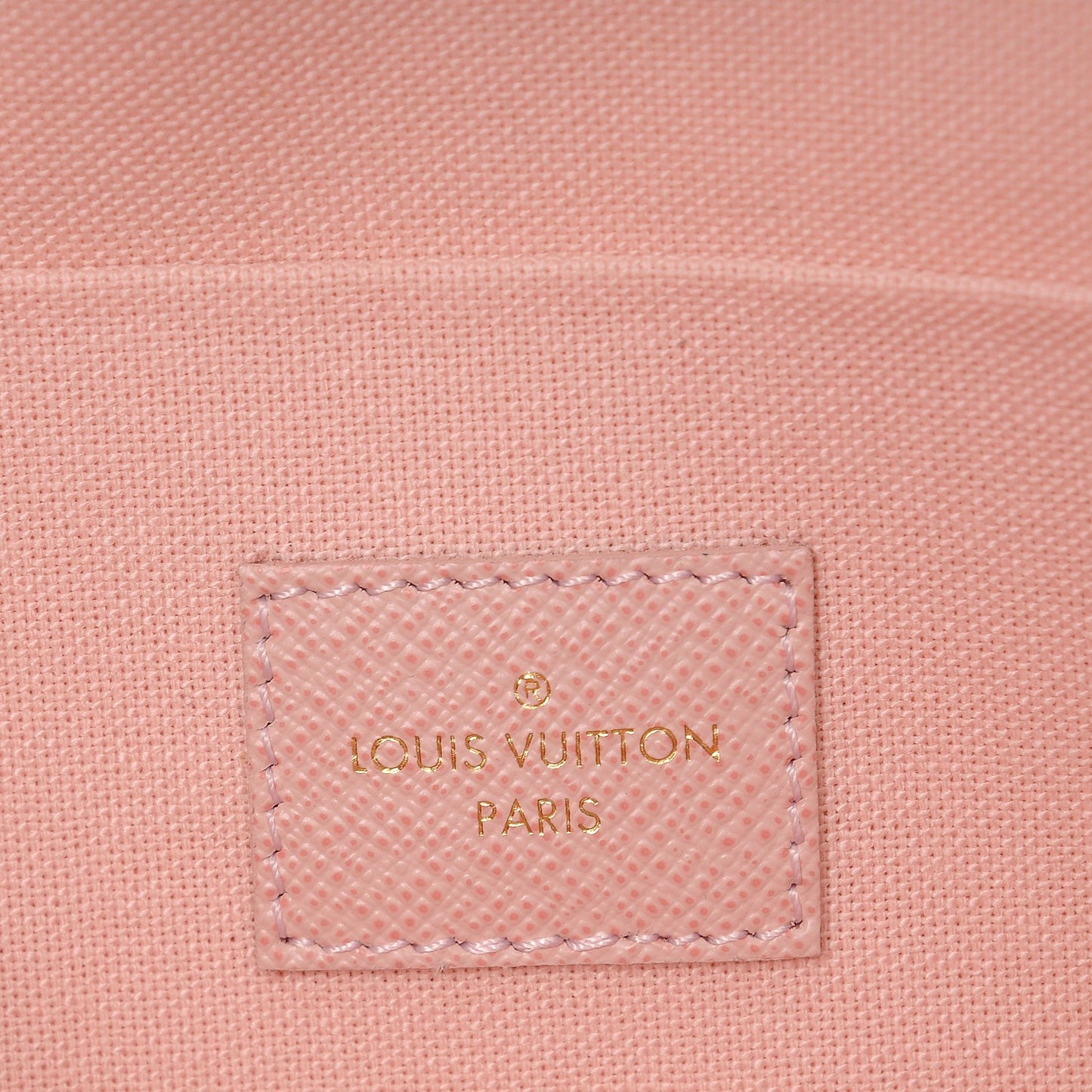 Damier Azur Pochette Felicie Chain Wallet Rose Ballerine