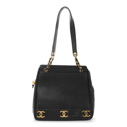 Chanel Caviar Triple CC Shoulder Bag Black 1 of 12