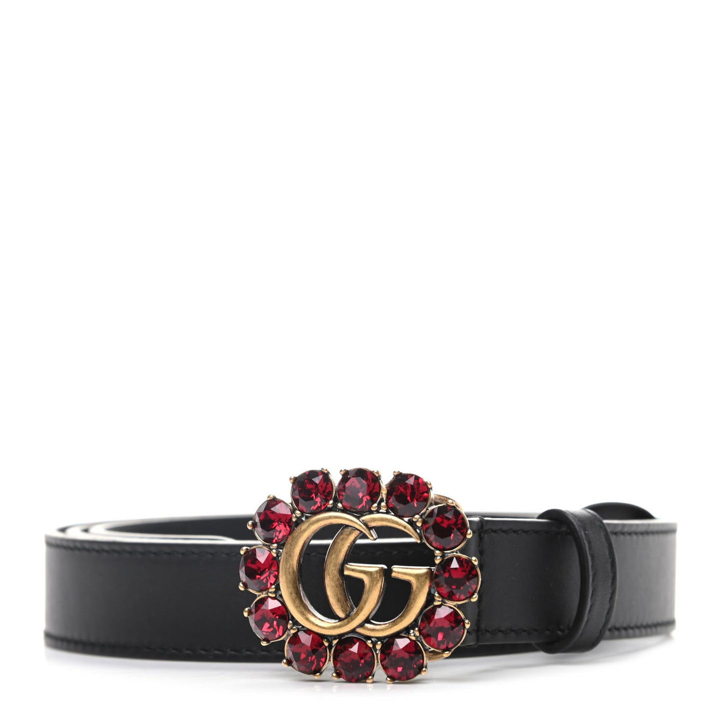 Calfskin Crystal Double G 30mm Belt 100 40 Black