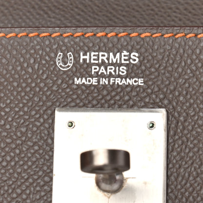 Hermes Epsom Horseshoe Kelly Retourne 32 Etain Feu 5 of 8