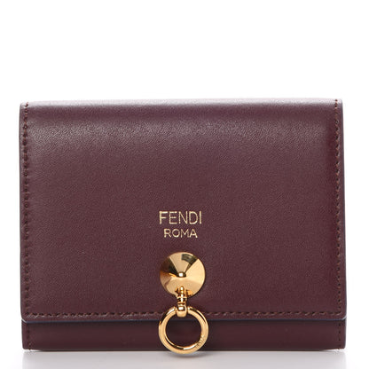 Fendi Vitello Liberty Vitello Century Bi-Color By The Way Gusseted Cardholder Bordeaux Sand 1 of 8