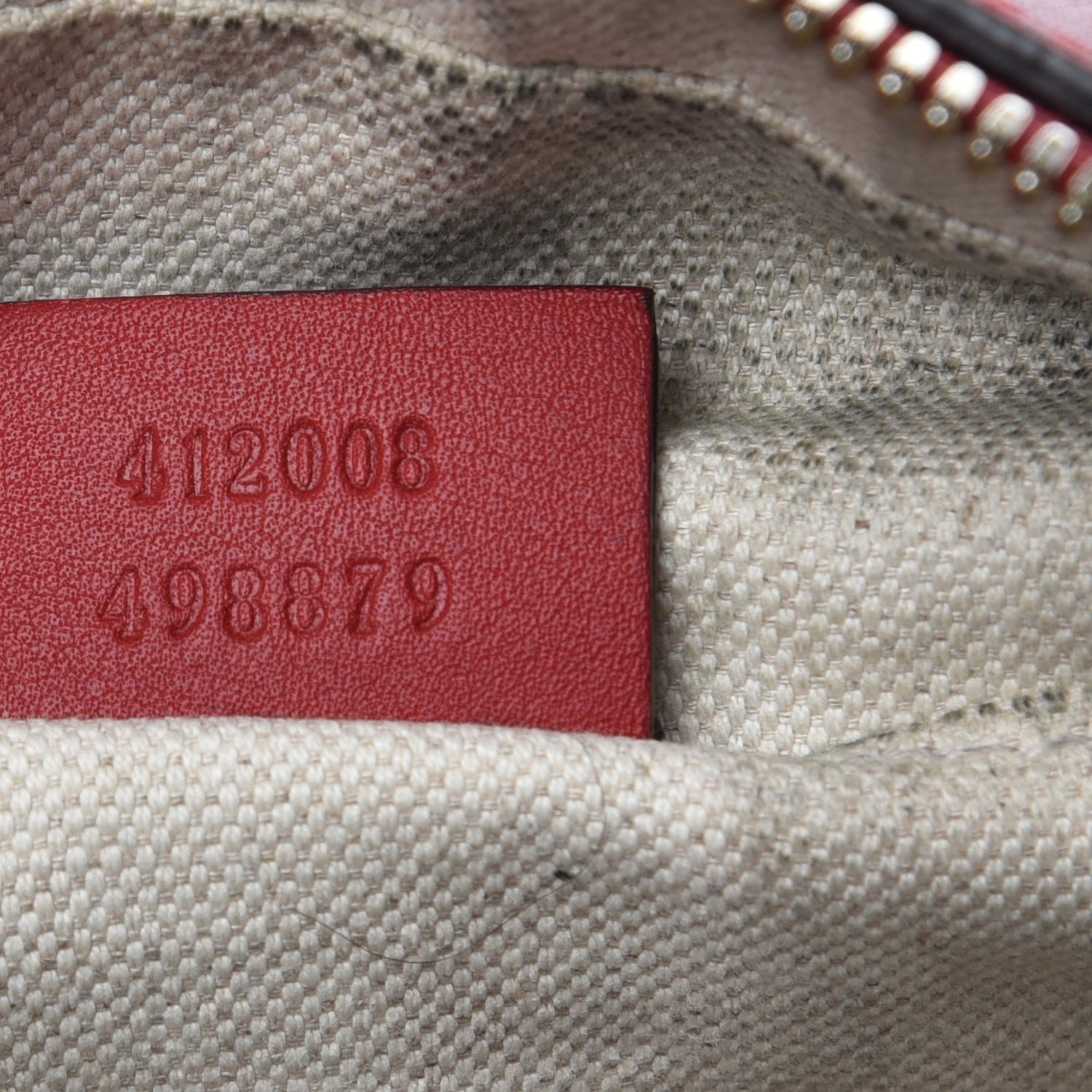 Gucci Monogram GG Supreme Web Small Webby Bee Shoulder Red 7 of 14