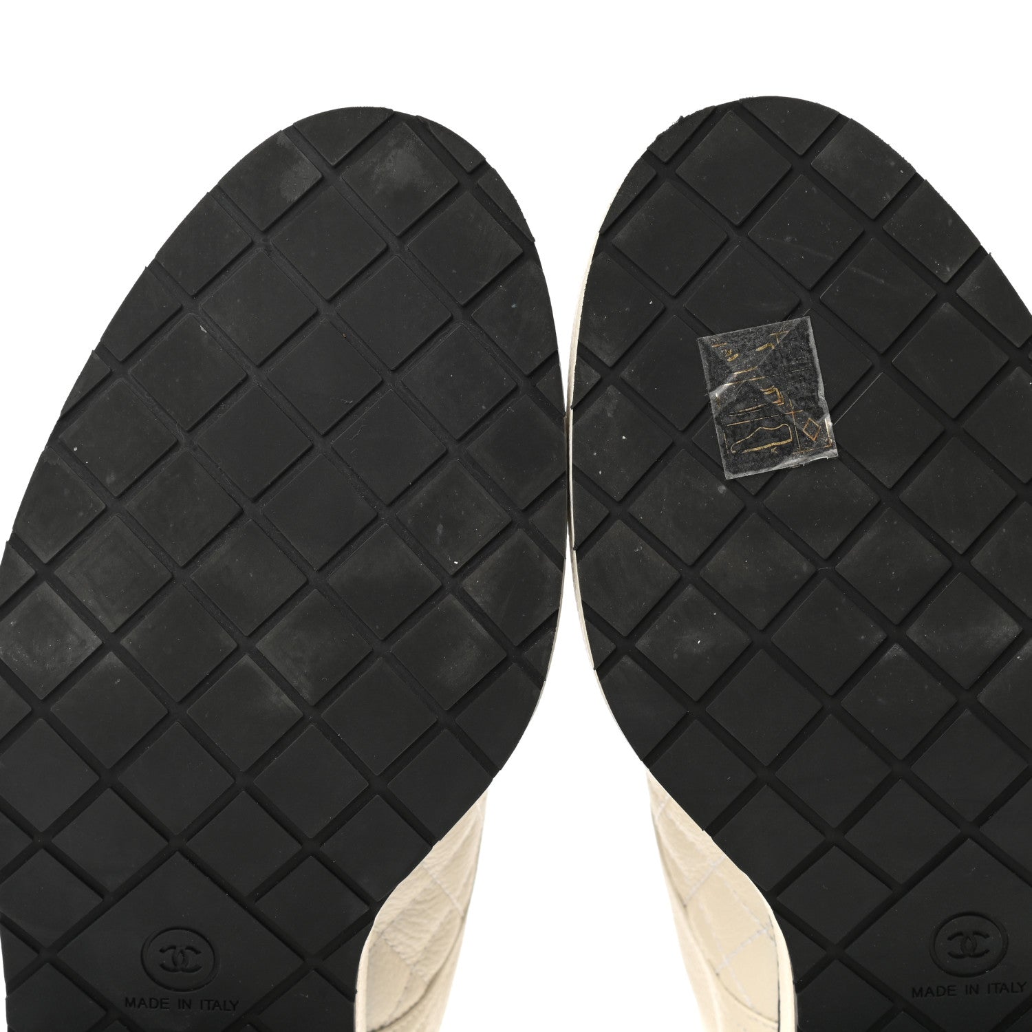 Chanel Pearly Calfskin Patent Calfskin Quilted Lace Up Boots 39 White Light Gray Black 10 of 11