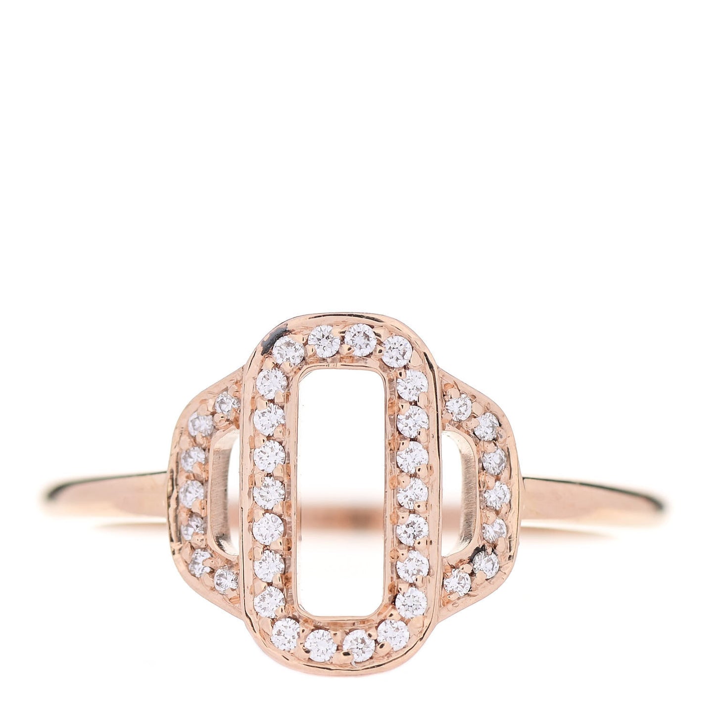 18K Rose Gold Diamond Attelage Ring 51 5.75