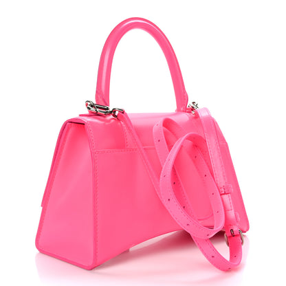 Balenciaga Shiny Box Calfskin Small Hourglass Top Handle Bag Hot Pink 3 of 9