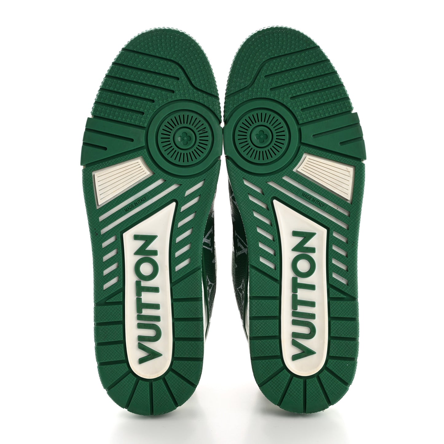 Calfskin Monogram Mens LV Trainer Sneakers 8 Green