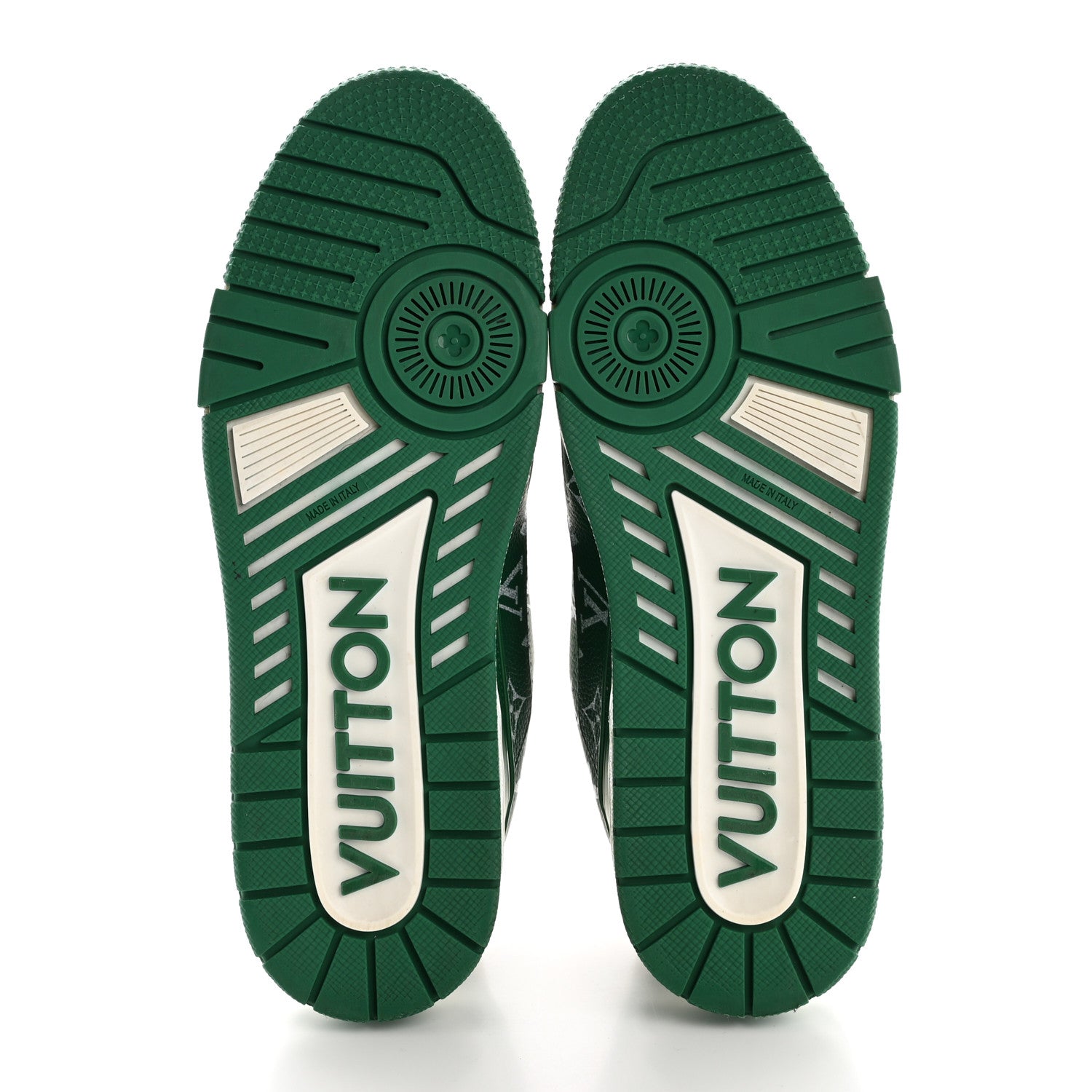 Louis Vuitton Calfskin Monogram Mens LV Trainer Sneakers 8 Green 6 of 10
