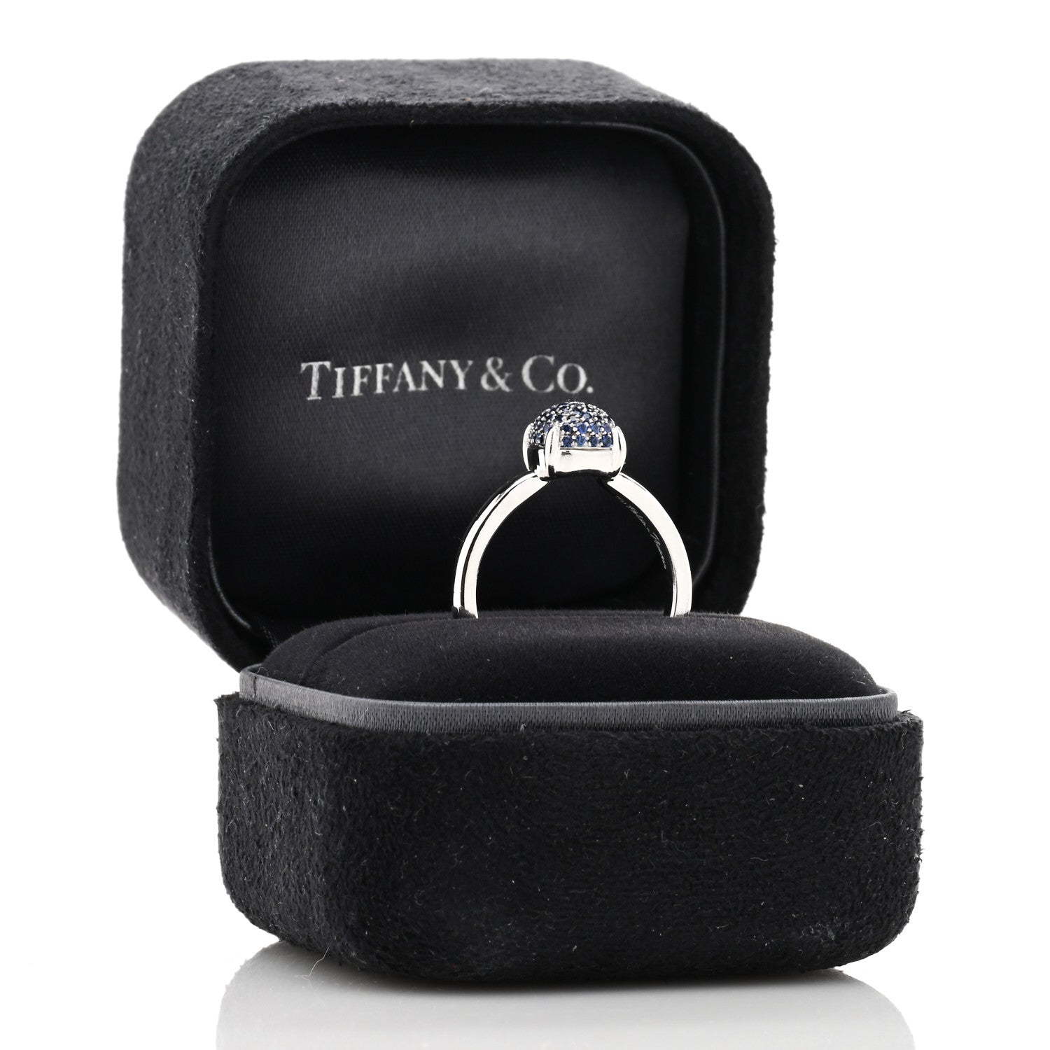 Tiffany 18K White Gold Blue Sapphire 7mm Paloma's Sugar Stacks Ring 52 6 6 of 6