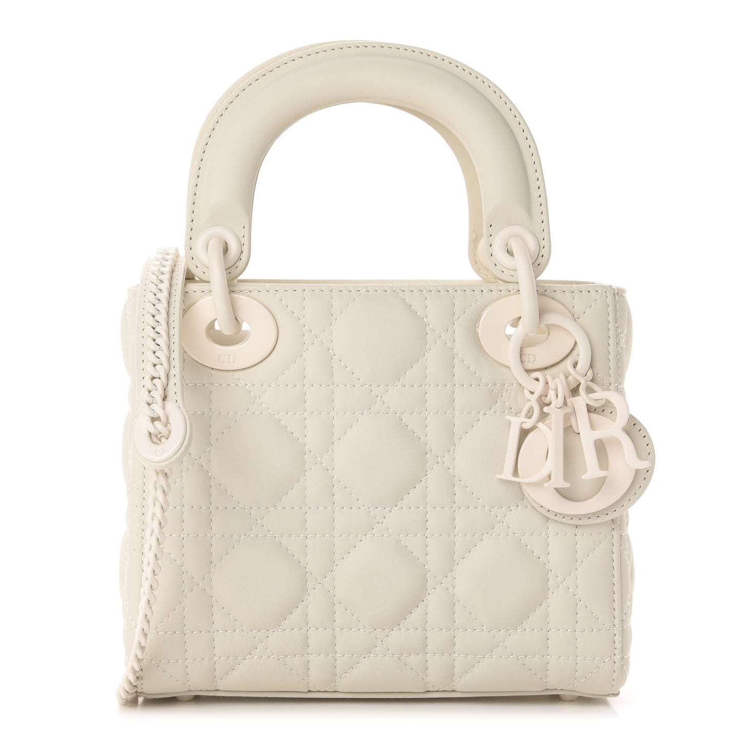 Ultra Matte Calfskin Cannage Mini Lady Dior White