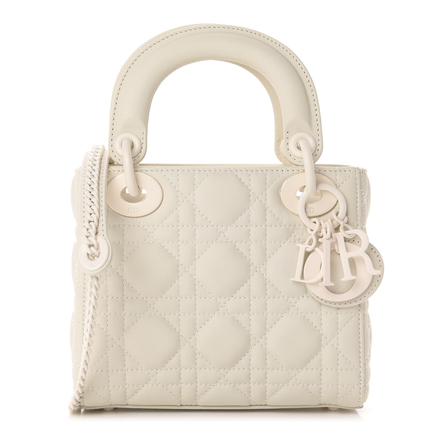 Christian Dior Ultra Matte Calfskin Cannage Mini Lady Dior White 1 of 10