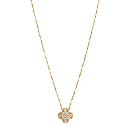 Van Cleef & Arpels 18K Yellow Gold Diamond Vintage Alhambra Pendant Necklace 1 of 4