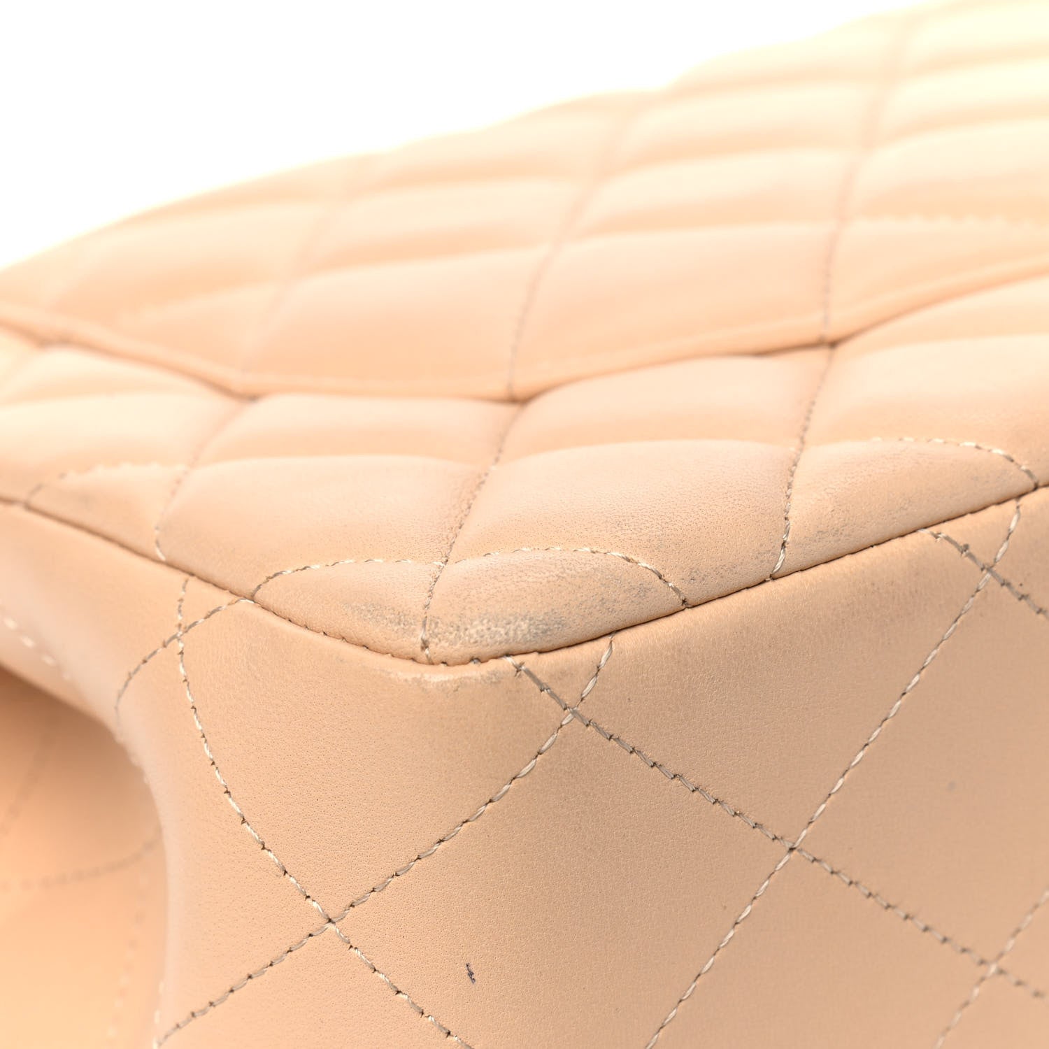 Chanel Lambskin Quilted Jumbo Double Flap Beige 8 of 10