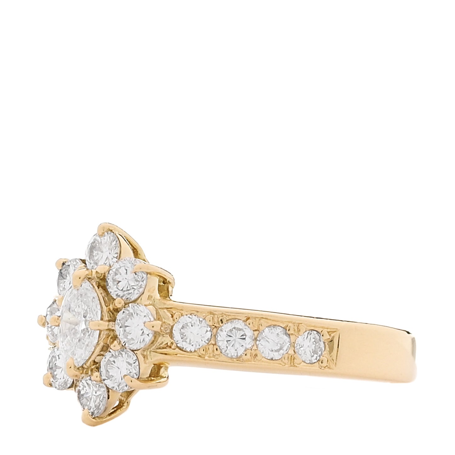 18K Yellow Gold Diamond .19ctw Floral Ring 54 7