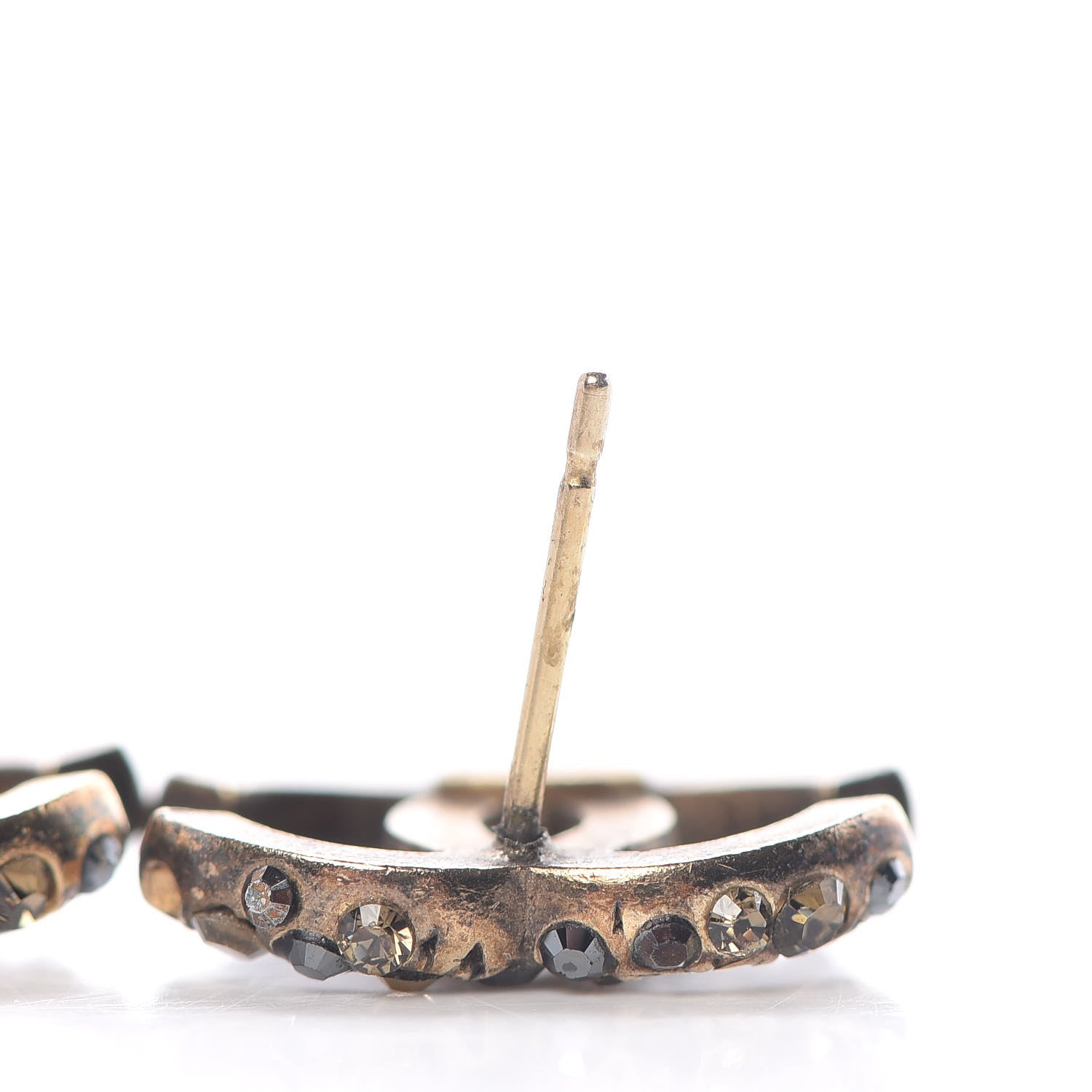 Chanel Crystal CC Earrings Gold Multicolor 5 of 5
