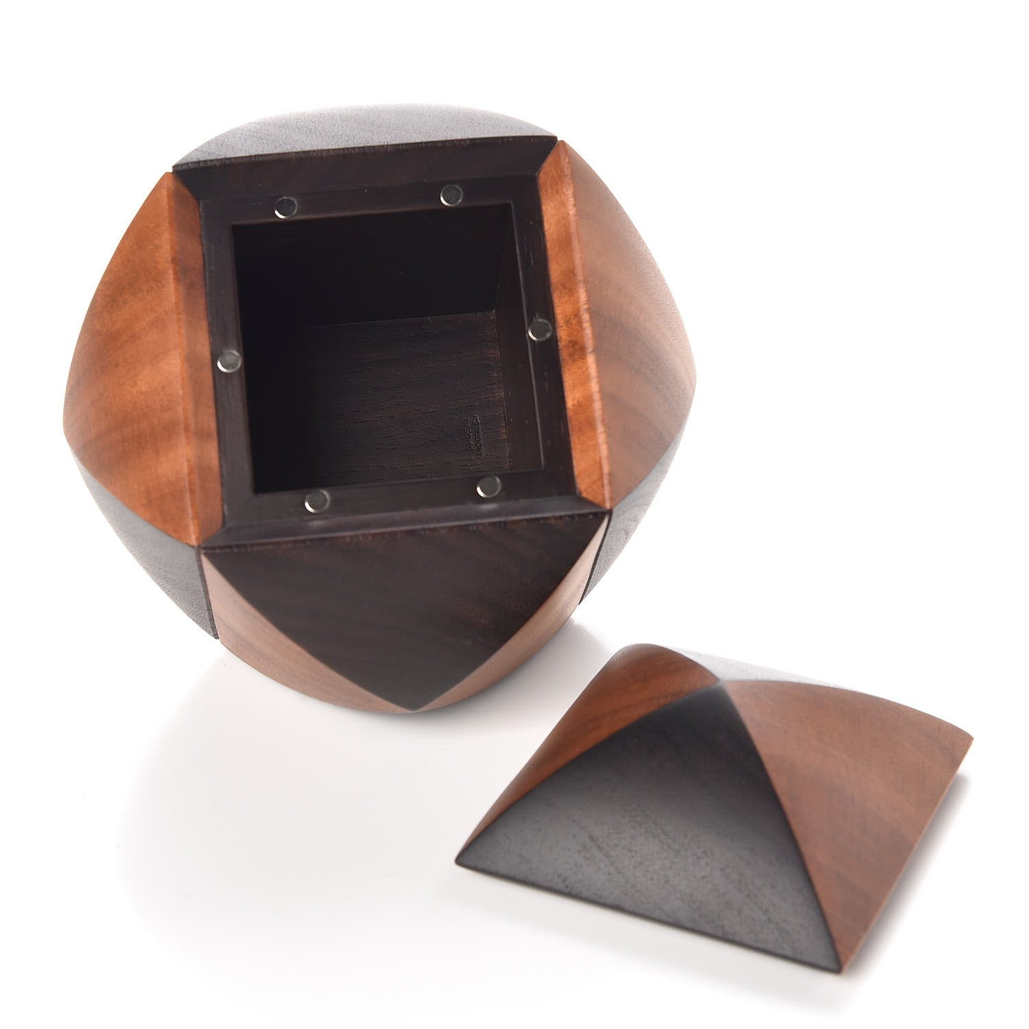 Hermes Java Palissander Mahogany Wood Atlas Paperweight 5 of 8