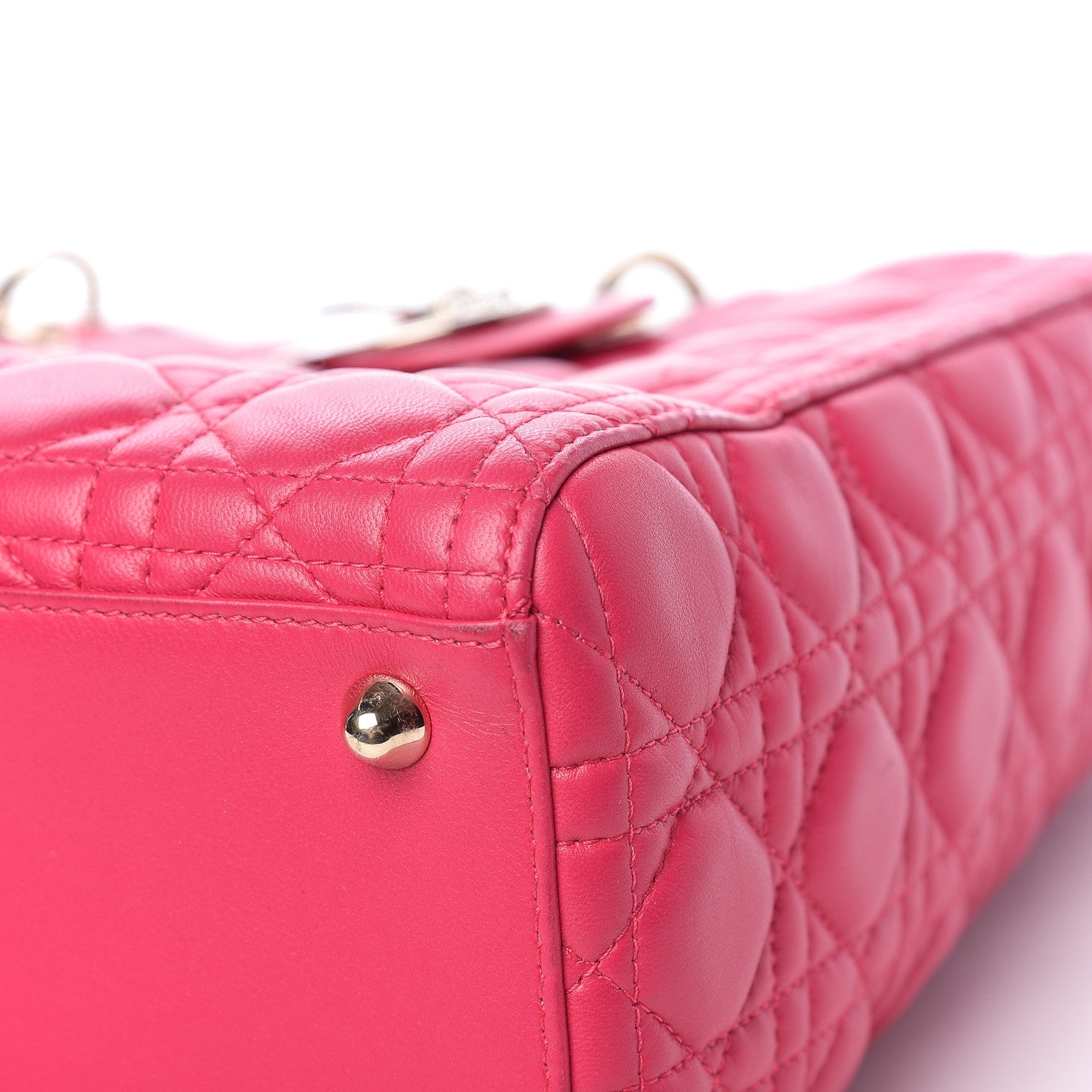 Christian Dior Lambskin Cannage Large Lady Dior Fuchsia 9 of 12