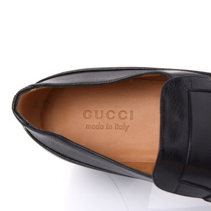 Gucci Goatskin Mens Chain Mid Heel Loafers 10 Black 7 of 9