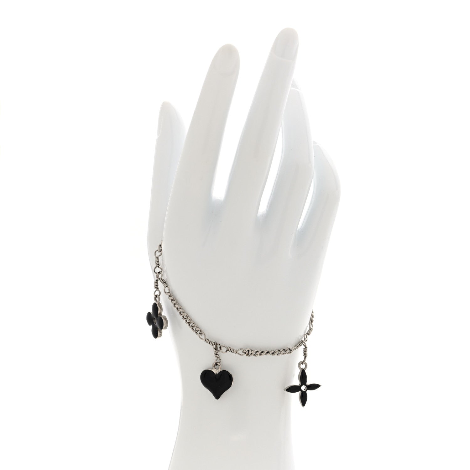 Louis Vuitton Sweet Monogram Charm Bracelet Silver Black 2 of 4
