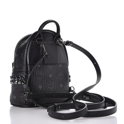 MCM Visetos Studded X-Mini Bebe Boo Backpack Black 3 of 12