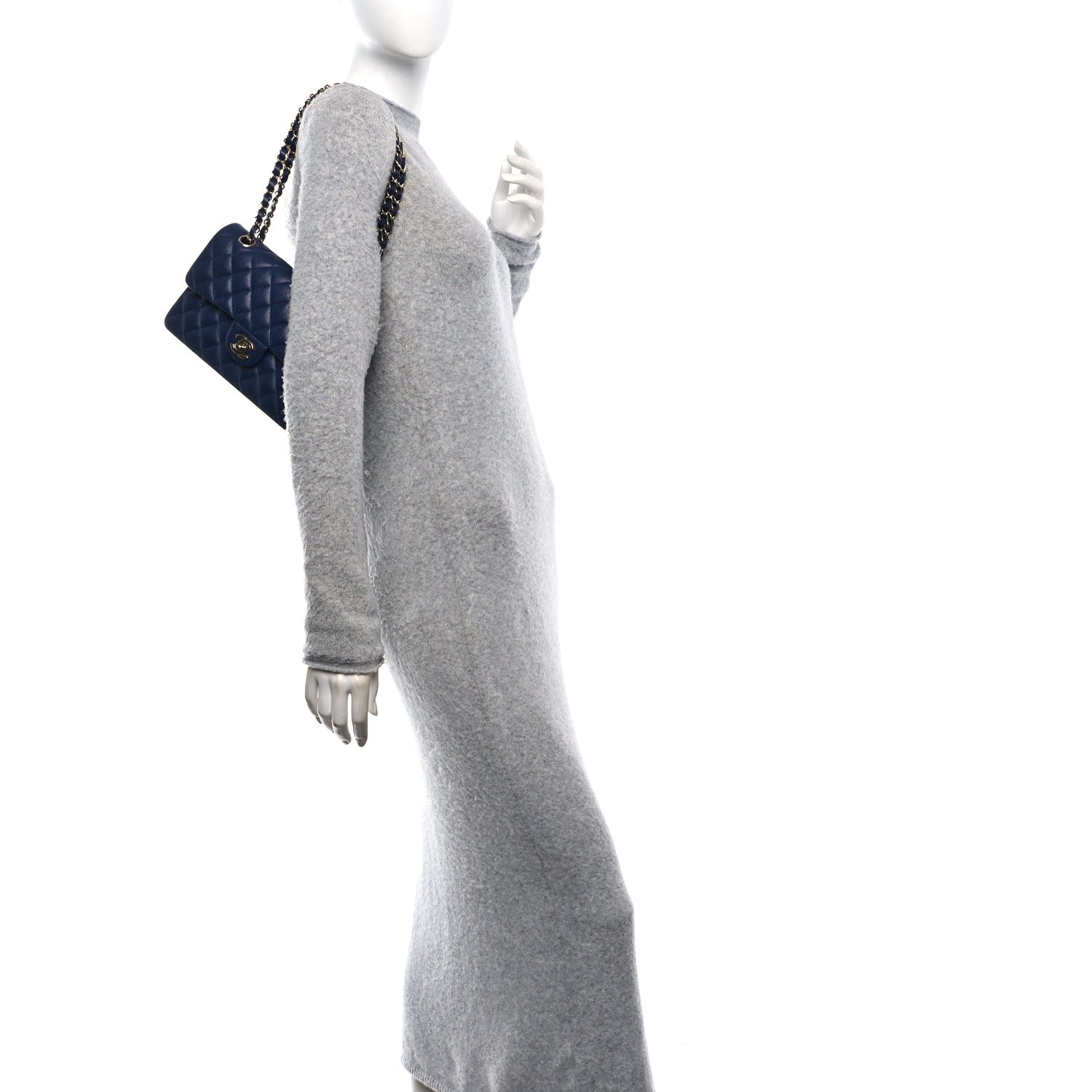 Chanel Caviar Quilted Small Double Flap Navy 2 of 10