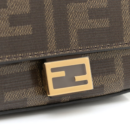 Fendi Glazed Fabric FF 1974 Nano Baguette Charm Mogano Panna 8 of 10