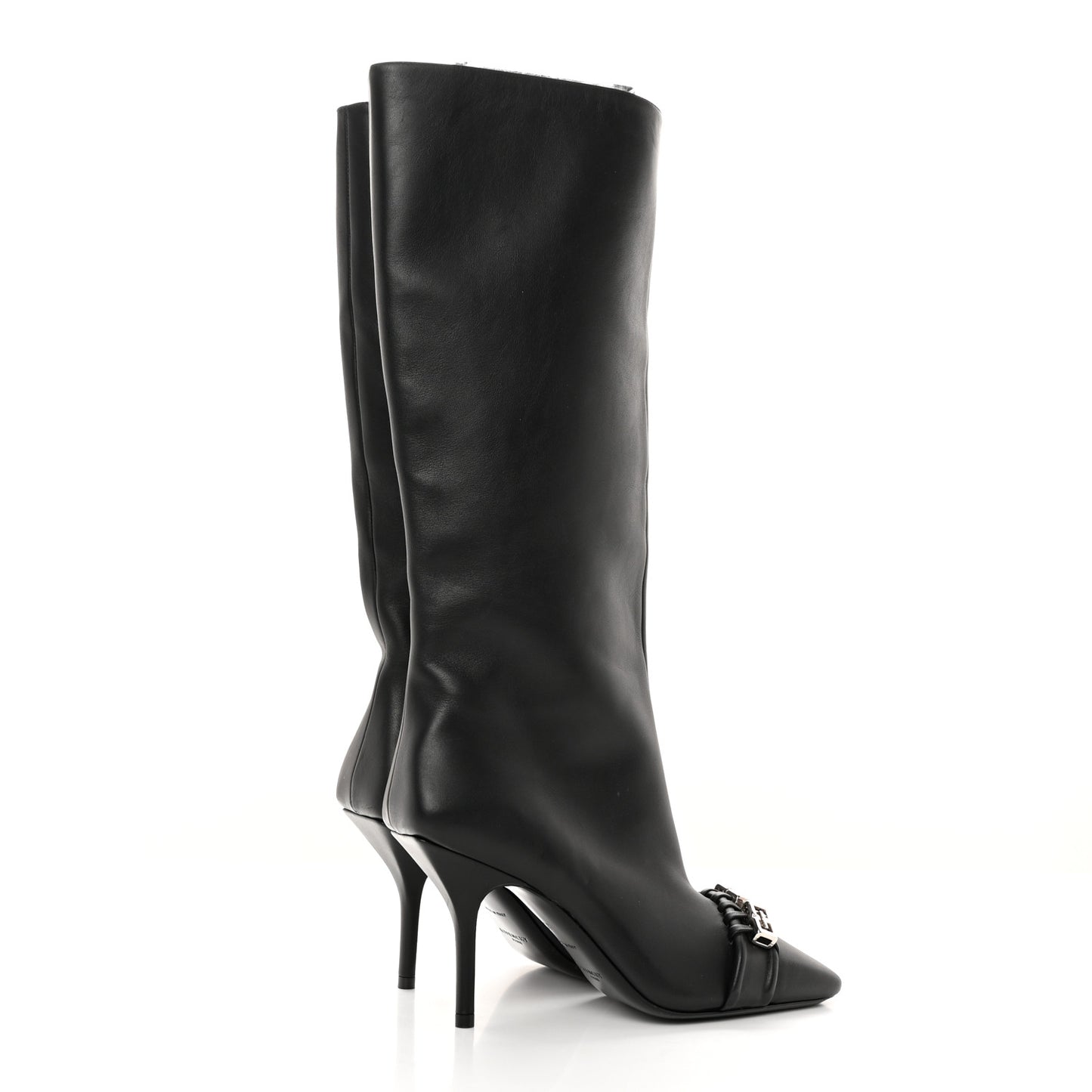 Smooth Calfskin 4G Square Toe Boots 36 Black