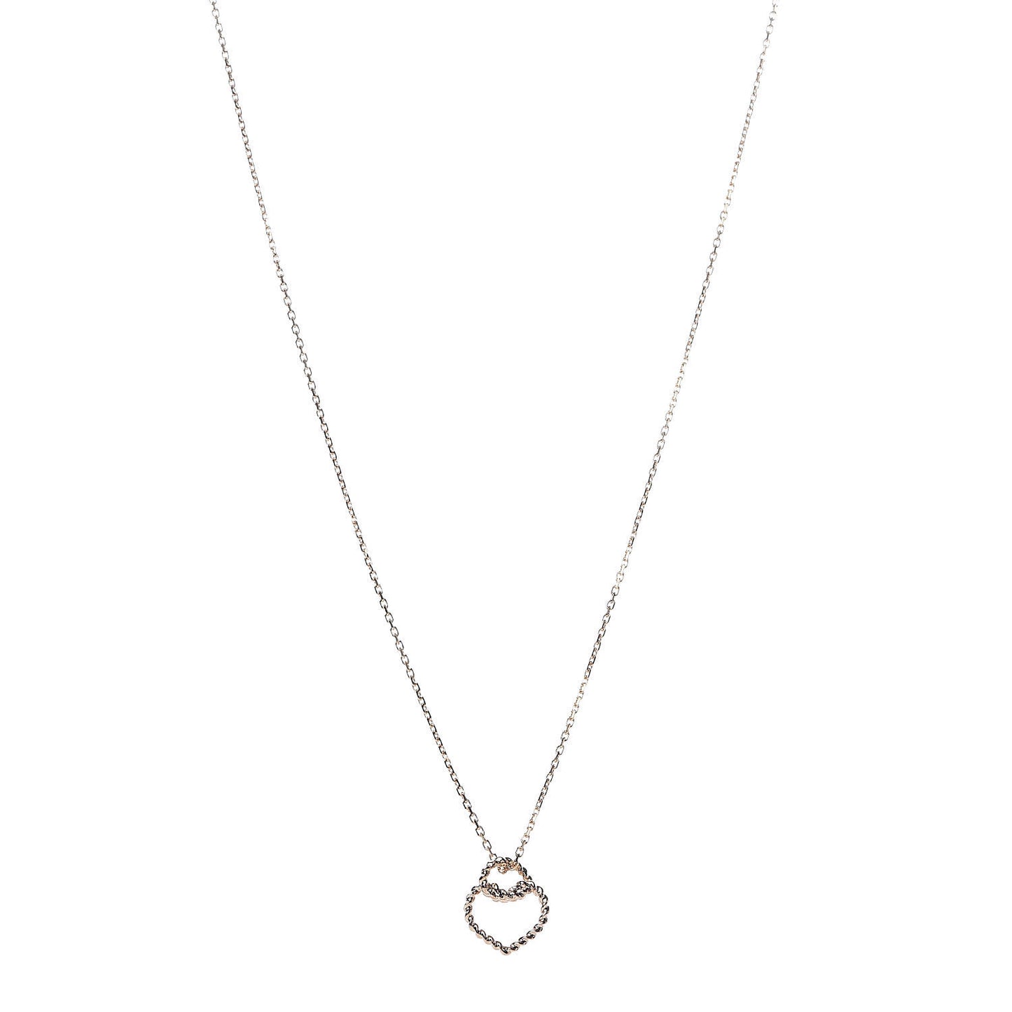 18K Pink Gold Twist Heart Pendant Necklace