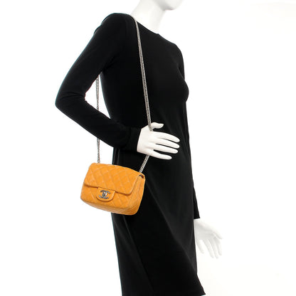 Chanel Glazed Lambskin Quilted Mini Bijoux Chain Square Flap Mango 2 of 10