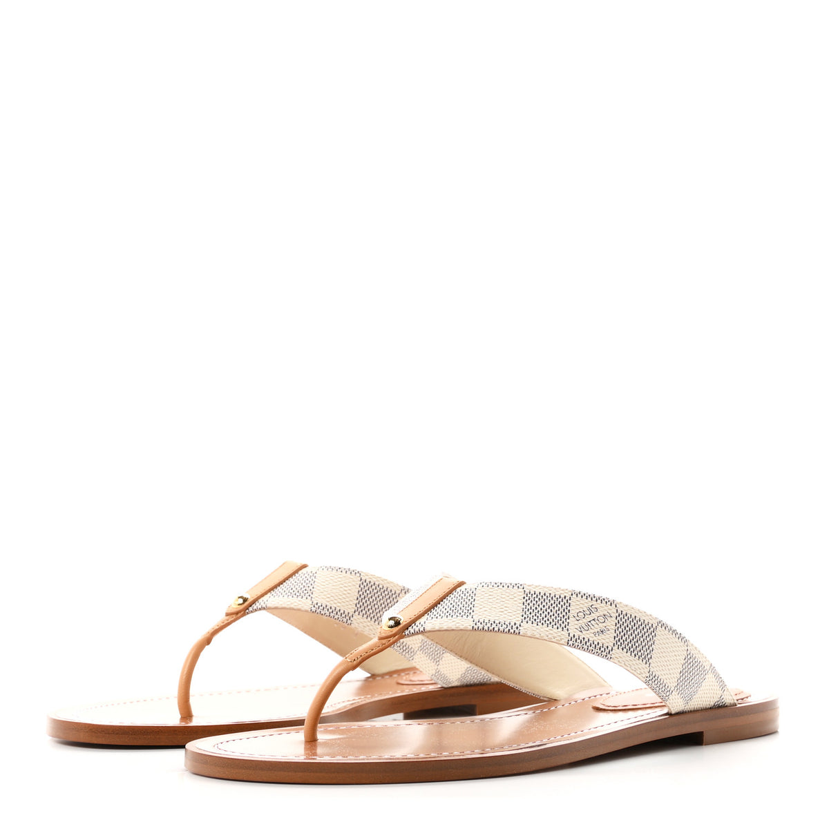 Damier Azur Sunny Flat Thong Sandals 38